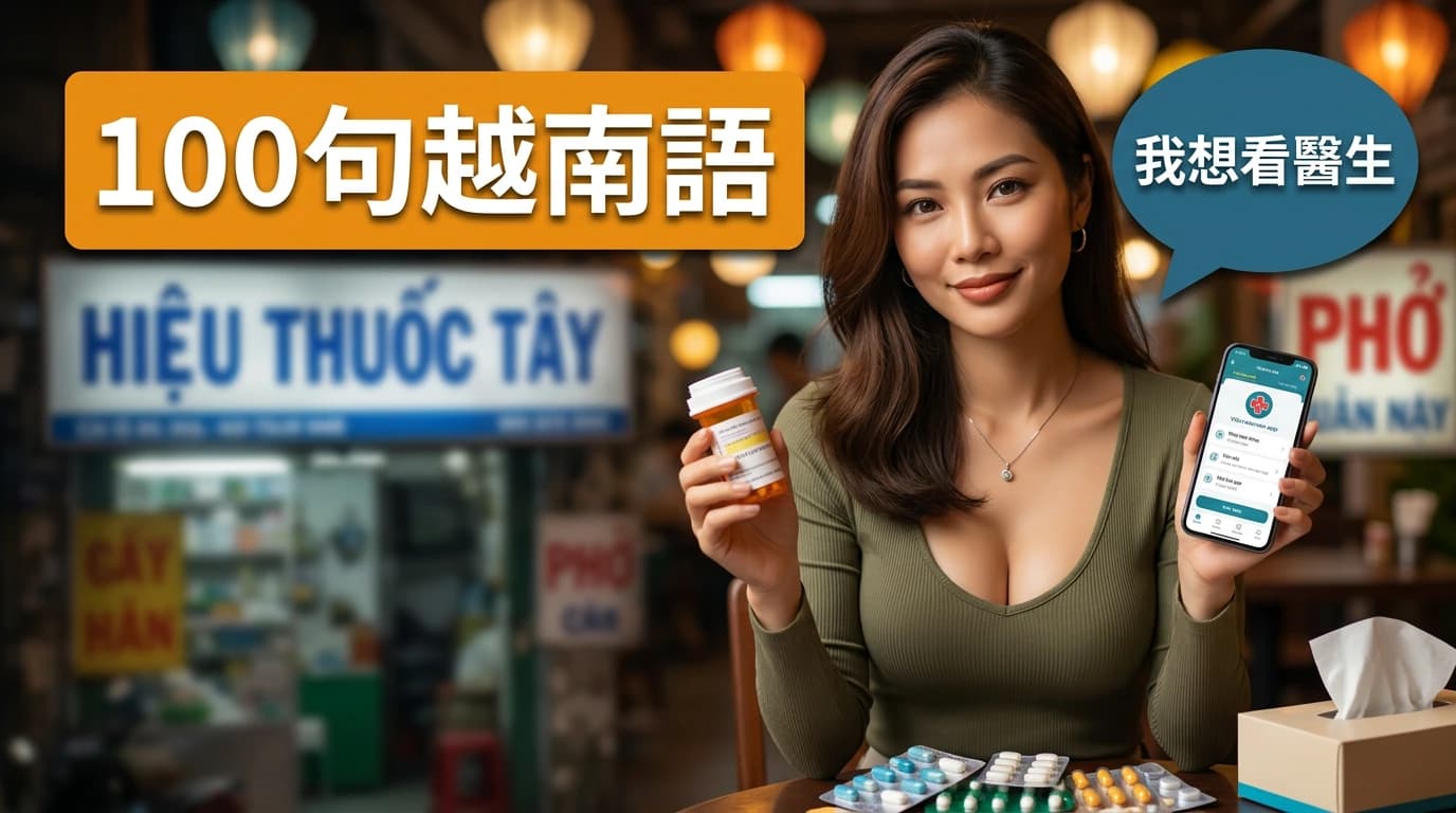 生病看醫生必學會話｜身體不舒服、掛號問診、拿藥說法100句